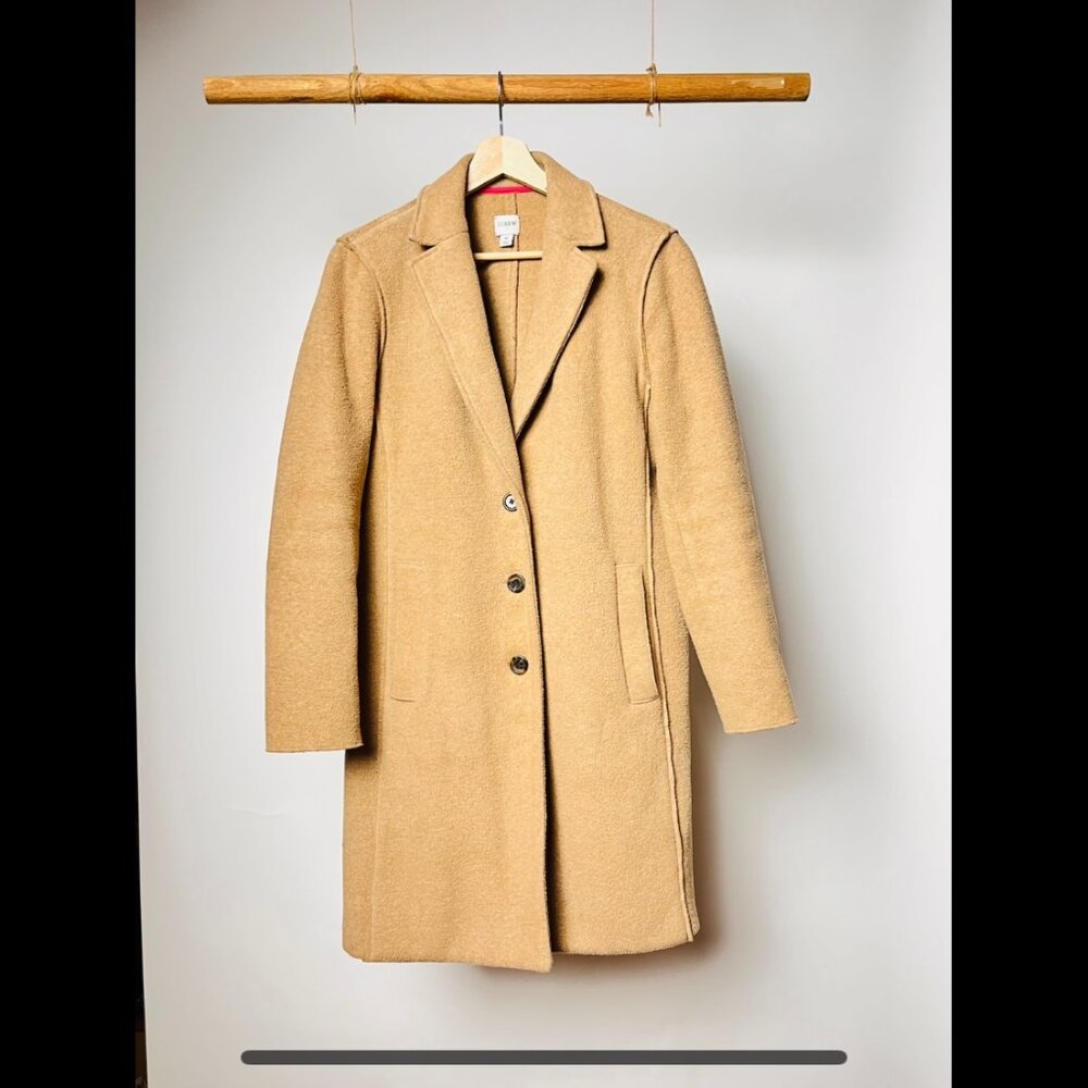 NWT J Crew Daphne Topcoat in Heather Camel